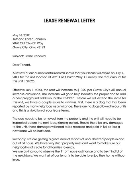 Lease Renewal Letter ( How to write+ Samples).